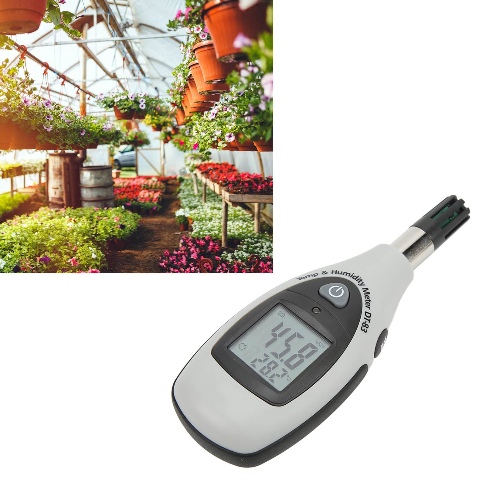 Srliya DT-83 Misuratore Professionale di umidità della Temperatura Strumento di Misurazione Accurato per Serre Domestiche e Laboratori Materiale ABS