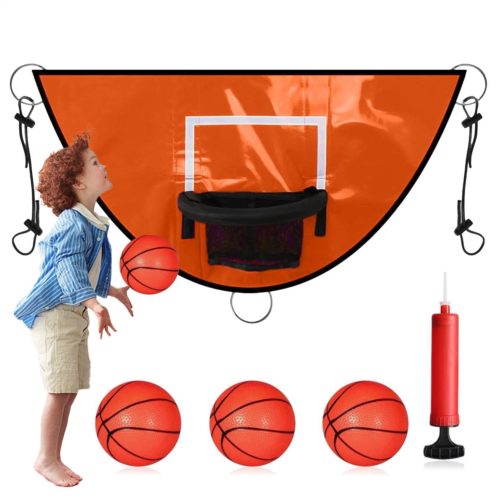 Outdoor Basketball Hoop for Trampoline - Weatherproof Goal Set, Adjustable Safety Straps, Durable Reinforced Backboard | Interactive Backyard Play Accessory, Complete Sports Set for Kids Recreation