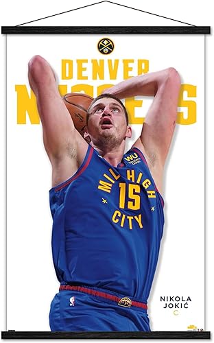 Trends International NBA Denver Nuggets - Nikola Jokic Feature Series 23 - Póster de pared con marco magnético