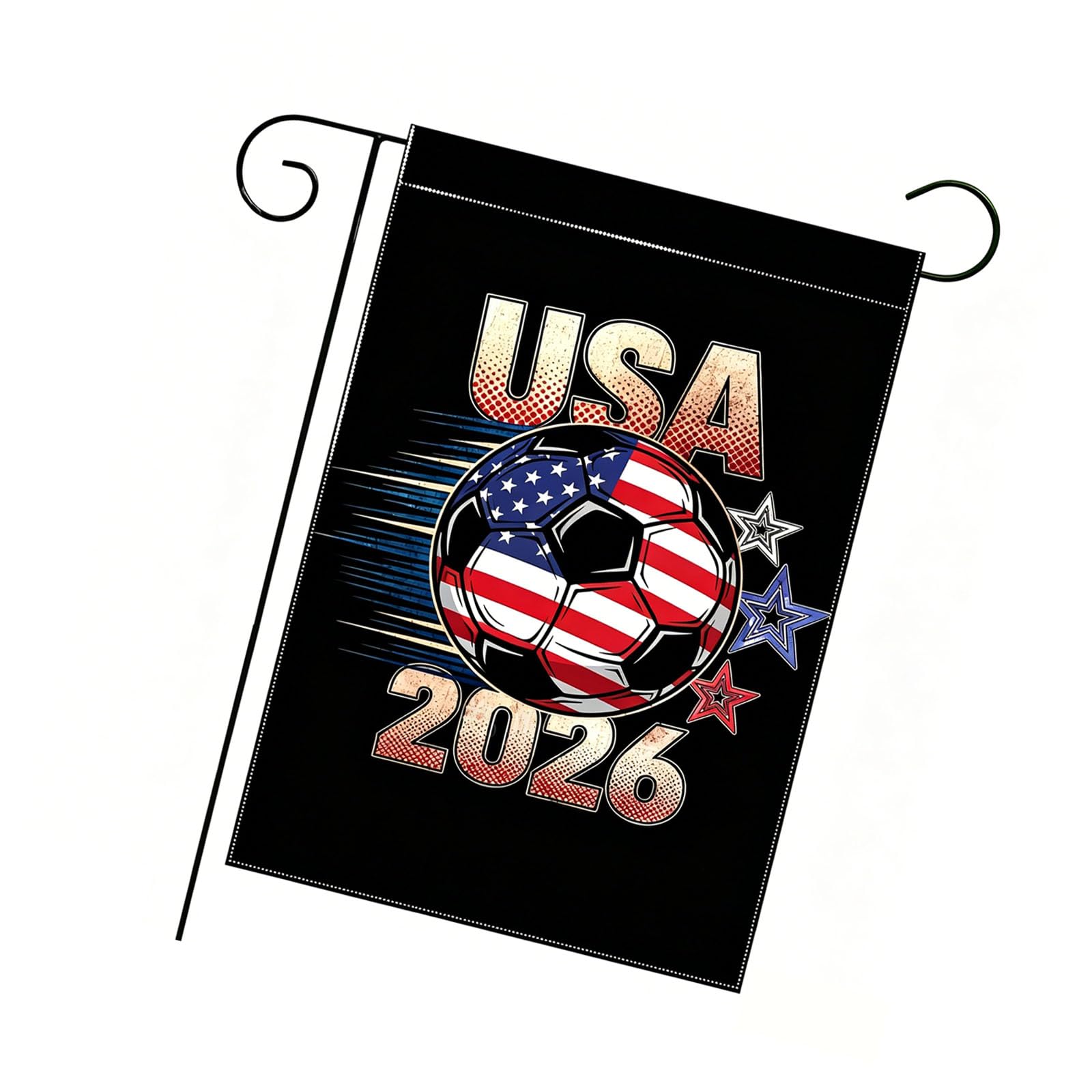 Jazuaiao 2026 Soccer Themed Outdoor Flag 30x45cm Produced From Fade Polyester Cloth Dynamic Soccer Standard