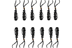12PCS Handmade Extra Super Large Black Necklace Crystal Holders Cord Quartz Cage,...