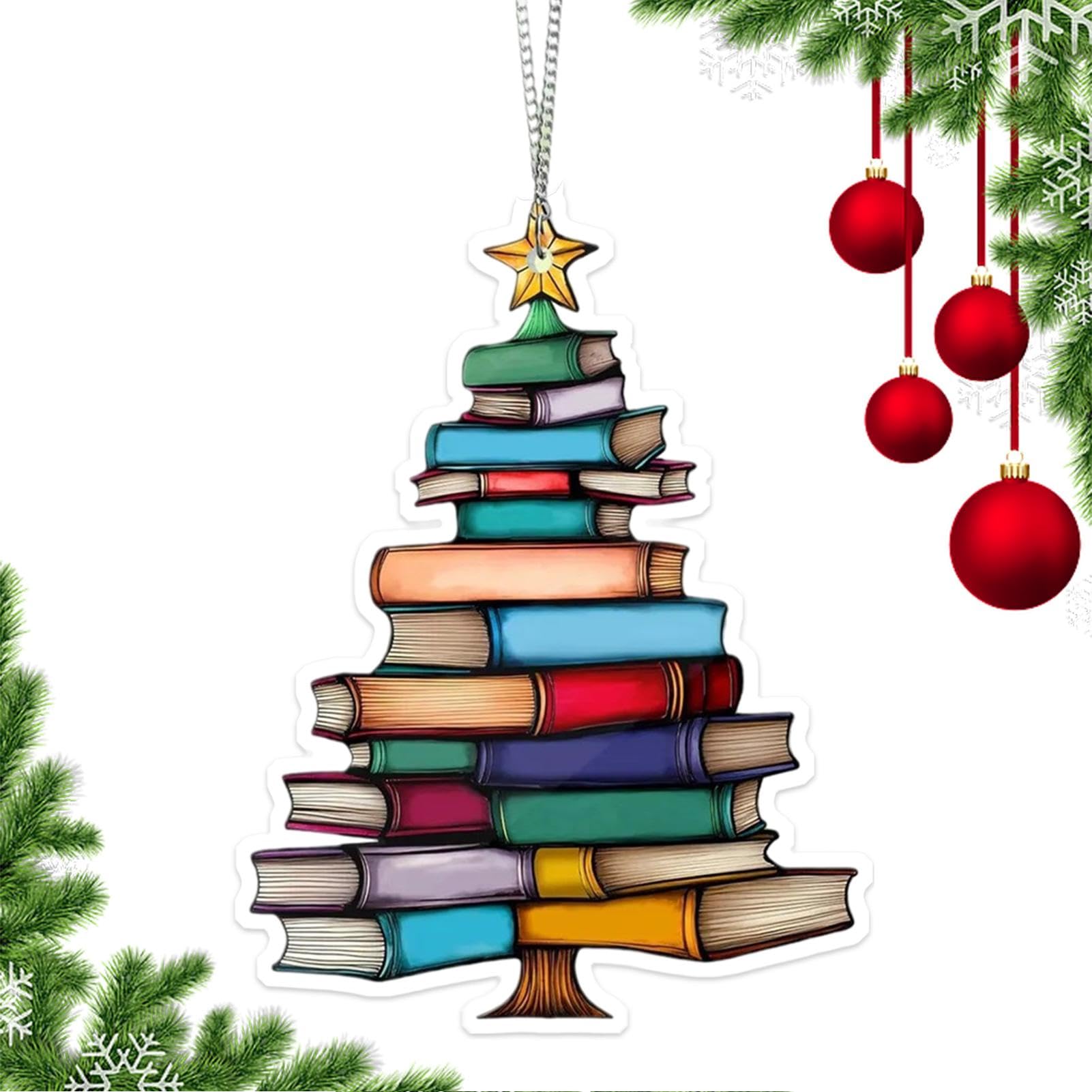 Bücherbaum Weihnachtsornament - Dekoration Aus Gestapelten Büchern 18x25 Cm