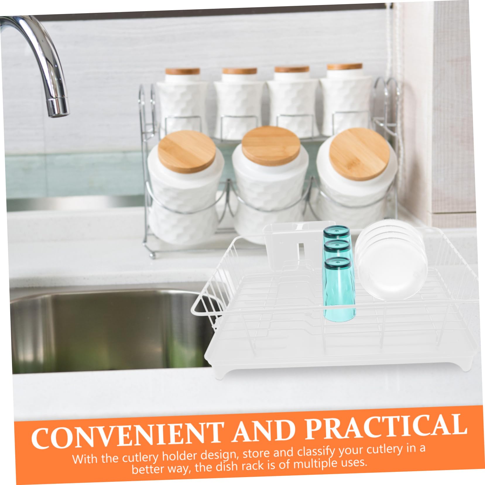 Escurreplatos De Cocina Grande Organizador De Platos para Encimera Escurridor De Platos para Secar Vasos y Utensilios Cocina