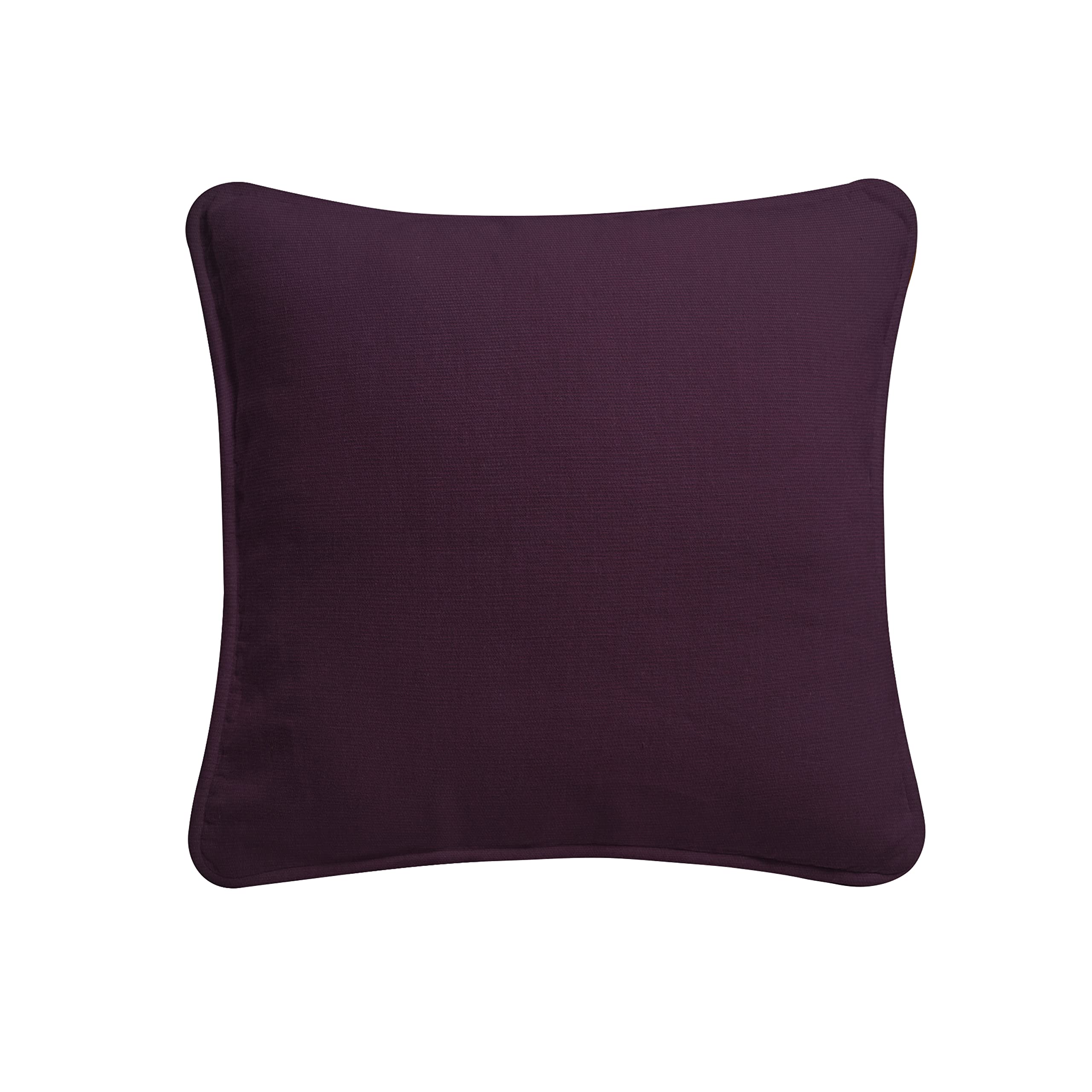 Arlinens Aubergine Colourful Plain Dyed 100% Cotton Cushion Cover Size 18"X18" (, Pack Of 2)