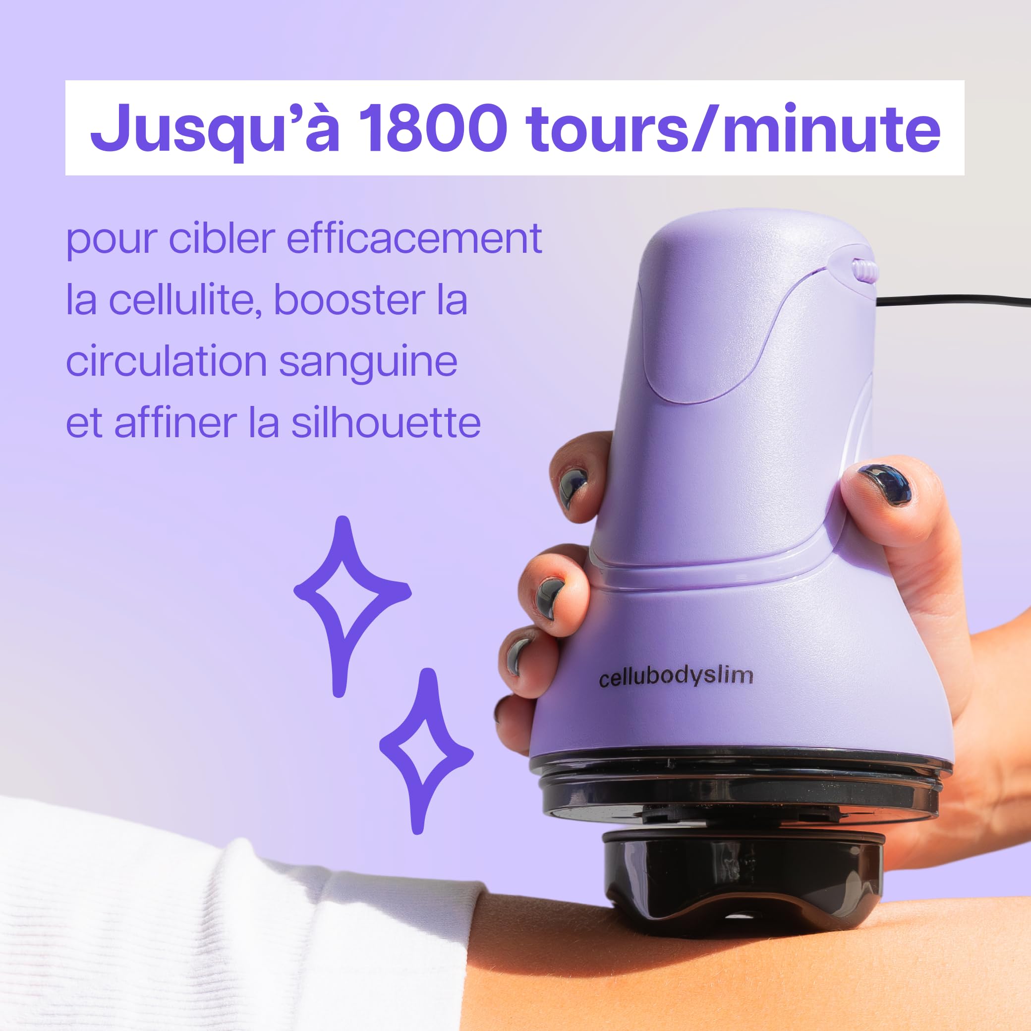 Appareil Minceur Électrique 1800 Rotations/min Anti Cellulite pour Abdomen, Fesses, Jambes