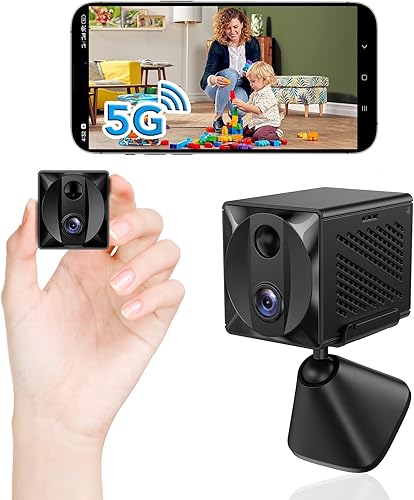 Cámara espía oculta WiFi 5G, cámara de seguridad 4K HD para interiores, detección de movimiento AI, batería de larga duración, visión nocturna, mini