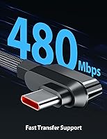 Vista 5 de iMangoo Cable USB C de 6 pies para Xiaomi 120W de carga rápida, 6A tipo C, cable de nailon trenzado de ángulo recto USBC a USB A cargador