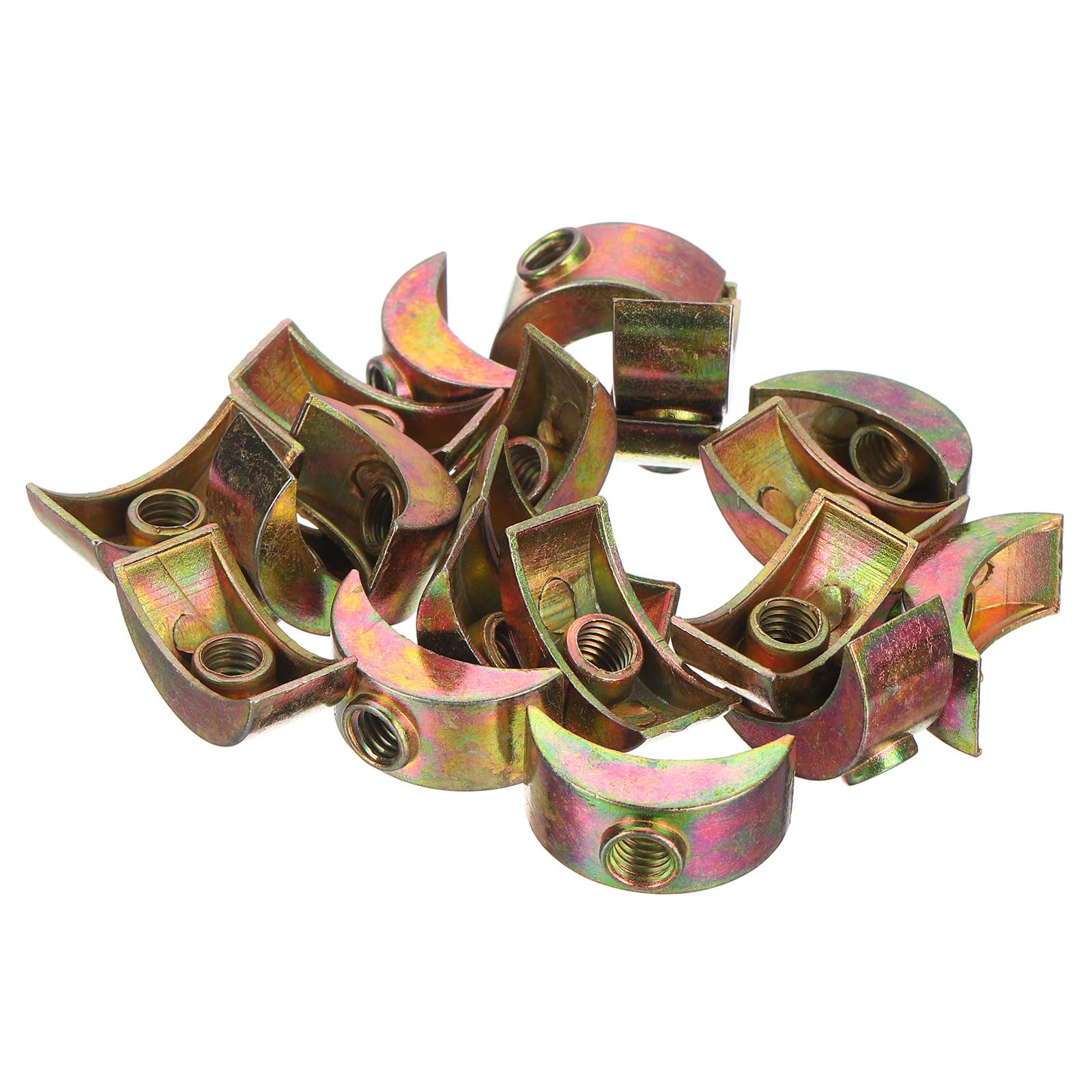 uxcell 20pcs M6 Half Moon Nuts Washers, Zinc Alloy External Thread Lock Washer, Spacer Connector Hardware Fittings, Bronze-picture-29