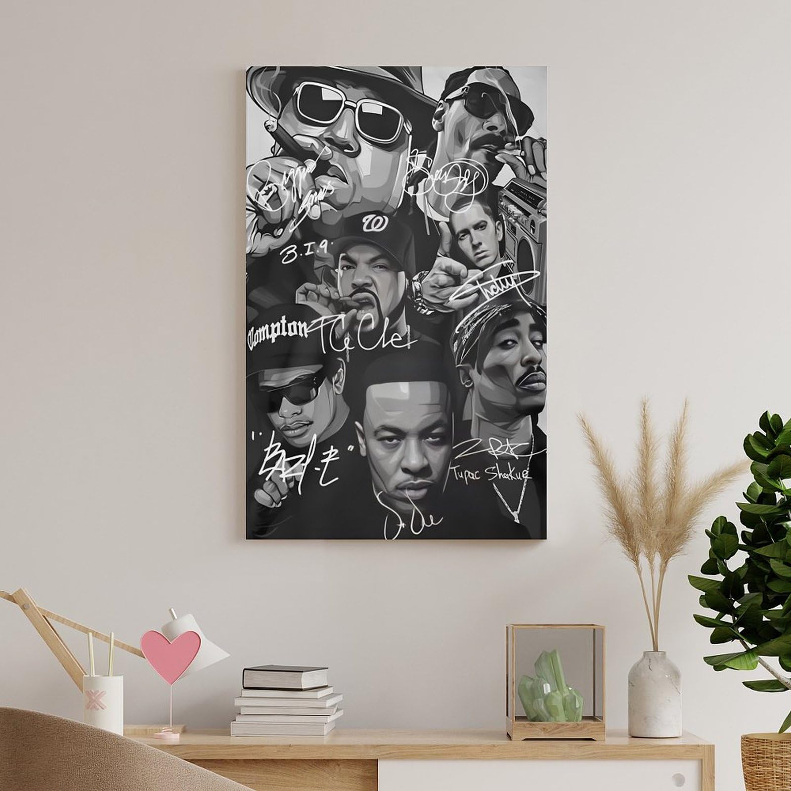 Poster con stampa artistica da parete, motivo: cantante rap, hip hop, tutte le stelle, decorazione per la casa, poster 40 x 60 cm