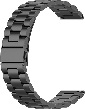 TenCloud Metal Straps Compatible with Fossil Gen 5 Garrett/Julianna/Carlyle HR/Gen 4 Explorist/Sport 43mm Strap, 22mm Wristband Stainless Steel Replacement Bands (Black)