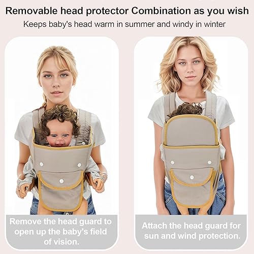 Miniatura 5 de Portabebés 4 en 1 para recién nacidos a niños pequeños, soporte ergonómico ajustable, portátil, convertible, mochila delantera y trasera, para bebés