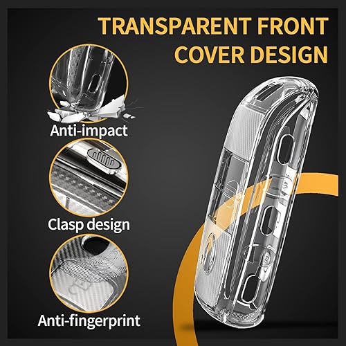 Miniatura 5 de TANGSEN Funda para llavero de TPU compatible con KIA NIRO Optima Rio Sorento SPORTAGE con textura de fibra de carbono transparente de 3 botones