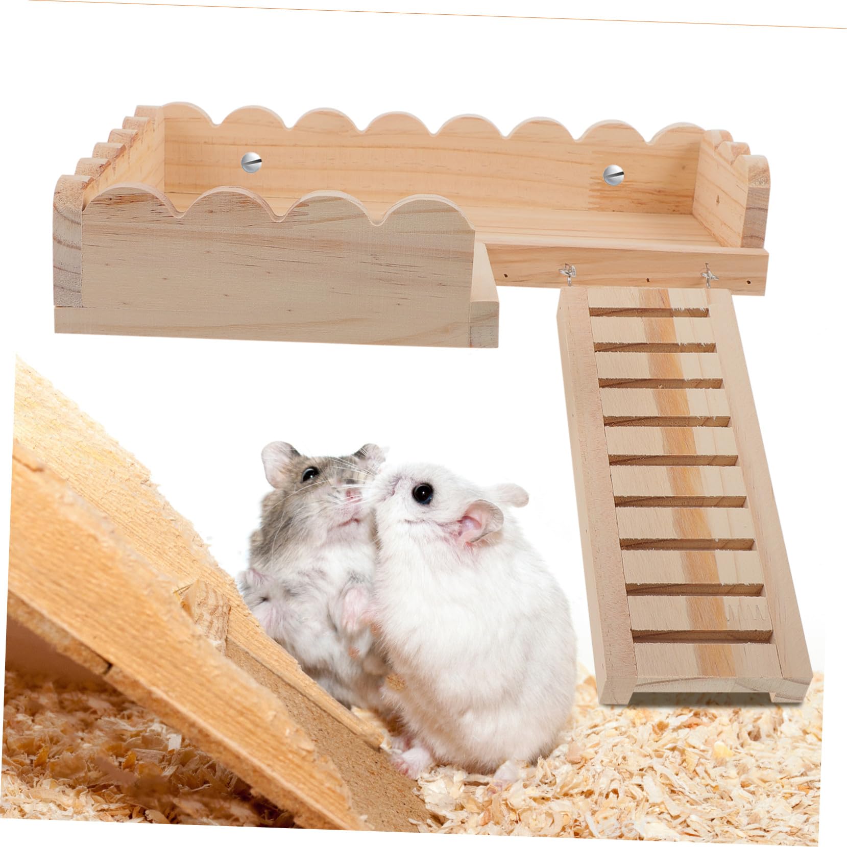 Hamsterplattform aus Massivem Holz Plattformspielzeug für Kleintiere Einfache Montage Leicht zu Verstauen für Chinchilla Ratte