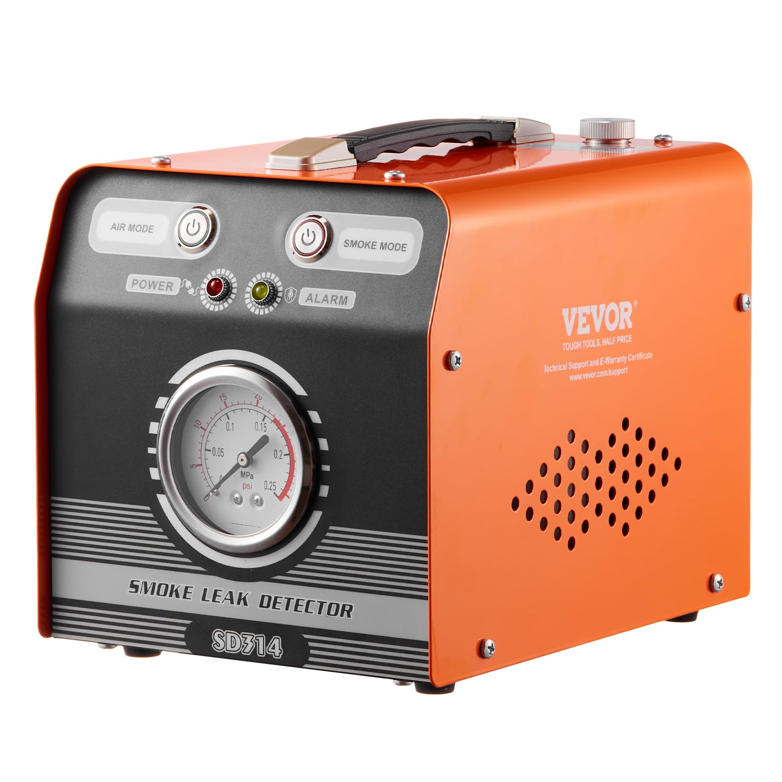VEVOR Macchina rilevatore perdite di Fumo per Auto, Rilevatore di perdite di Fumo 8L/min, modalità Aria e modalità Fumo, Rilevatore di perdite con manometro Pompe ad Aria, Tester diagnostico Auto