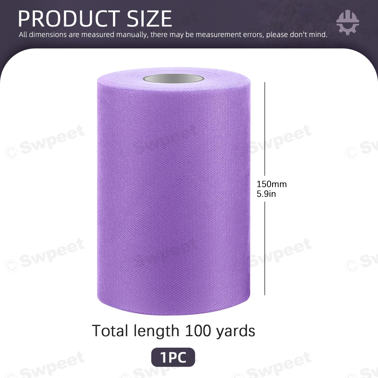 Rouleau Tulle Bleu 6 Pouces X 100 Yards – Tissu Maille Polyester Pour Mariage, Décoration & DIY
