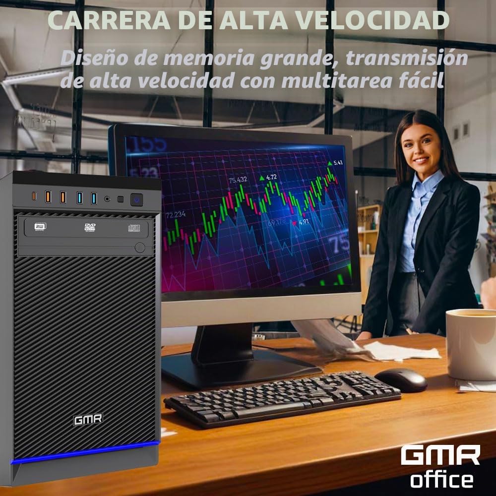 GMR Ultra i5 Office PC - Ordenador de Oficina para Empresas | 3 Años de Garantía | 8 GB de RAM | SSD M.2 de 512 GB | USB 3 | Windows 11 Pro | WiFi-Bluetooth