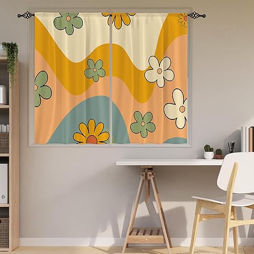 Miniatura 5 de Visioun Cortinas bohemias con textura geométrica blanca copetuda, pequeñas y cortas para cocina, modernas, rústicas, neutrales, con bolsillo para