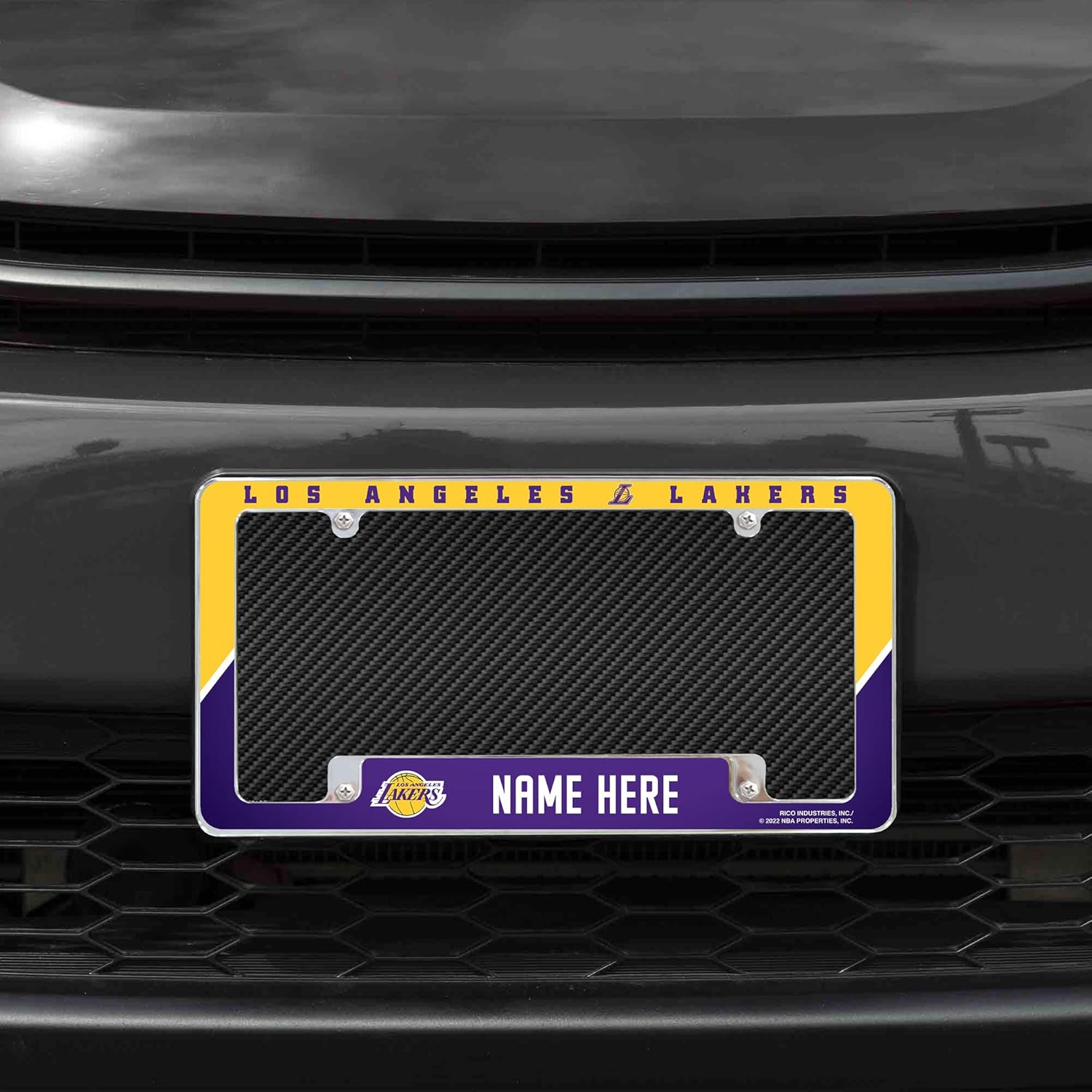 Rico Industries NBA Basketball Los Angeles Lakers Personalized/Custom 12" x 6" Chrome All Over Automotive License Plate Frame for Car/Truck/SUV