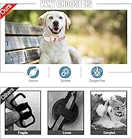 Vista 56 de DOGWONG Collar de perro Airtag de algodón y cáñamo, collar resistente para perros con soporte para Airtag, collares verdes para perros pequeños