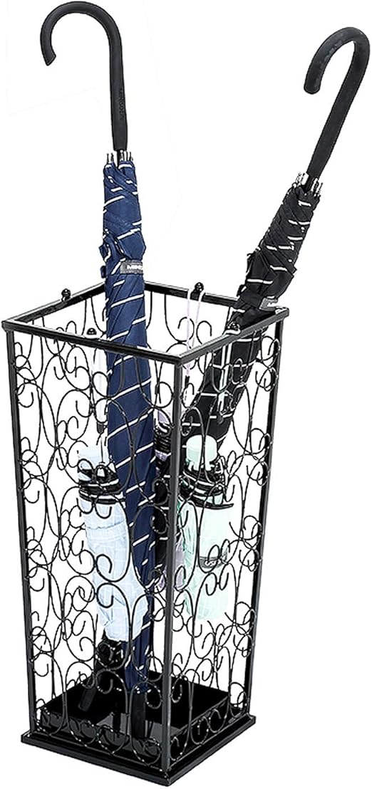 Amazon Akozlin 傘立て コンパクト アンブレラスタンド 傘入れ 組立不要 水受け取り外し可能 ブラック 鉄製 おしゃれ 北欧 安定 玄関収納 幅24 奥行24 高さ53cm 傘立て オンライン通販