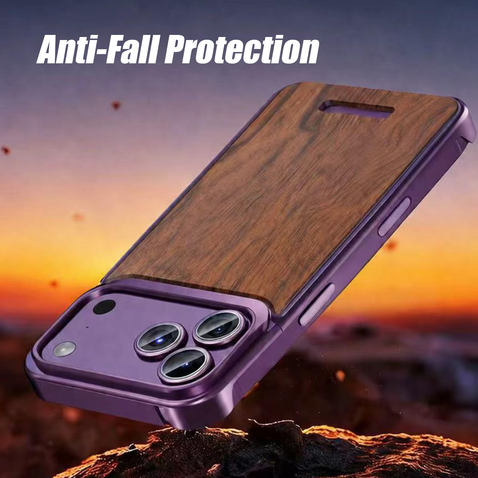 Coque Bois pour IPhone 18 Pro Max/18 Pro Magnétique Charge sans Fil