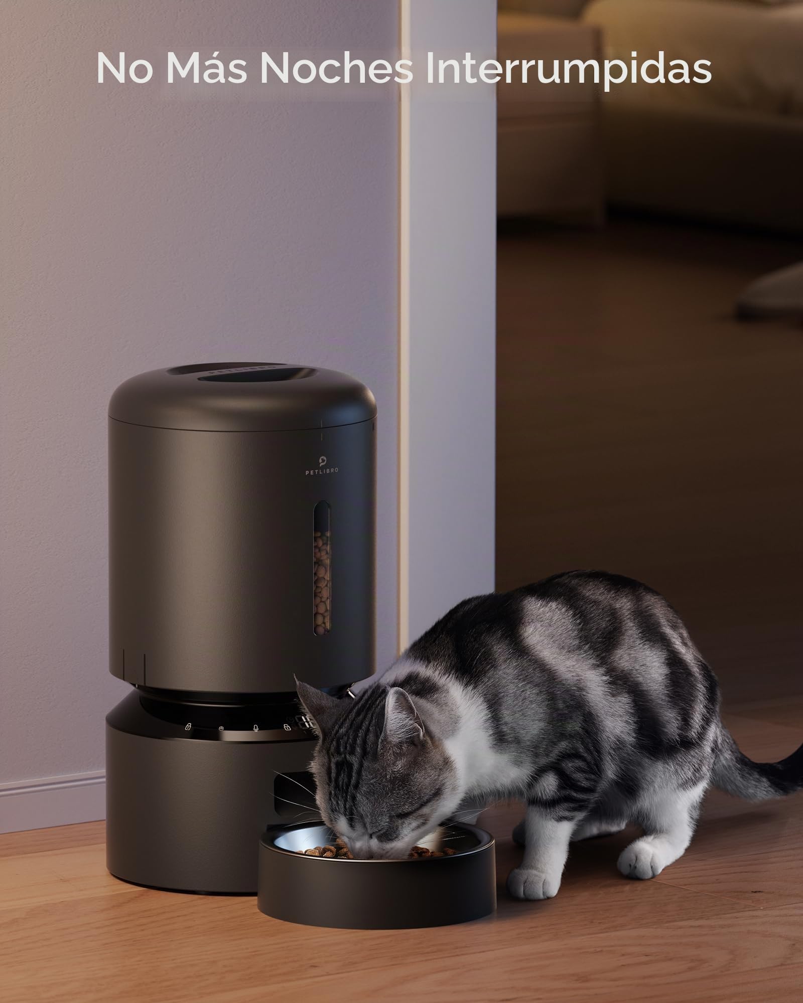 PETLIBRO 5G WiFi Comedero Automático para Gatos 5L con App- Dispensador de Comida para Perros, Sensor y Bloqueo de Comida Baja, 1-10 Comidas al Día, Control de App, con Tazón de Acero Inoxidable