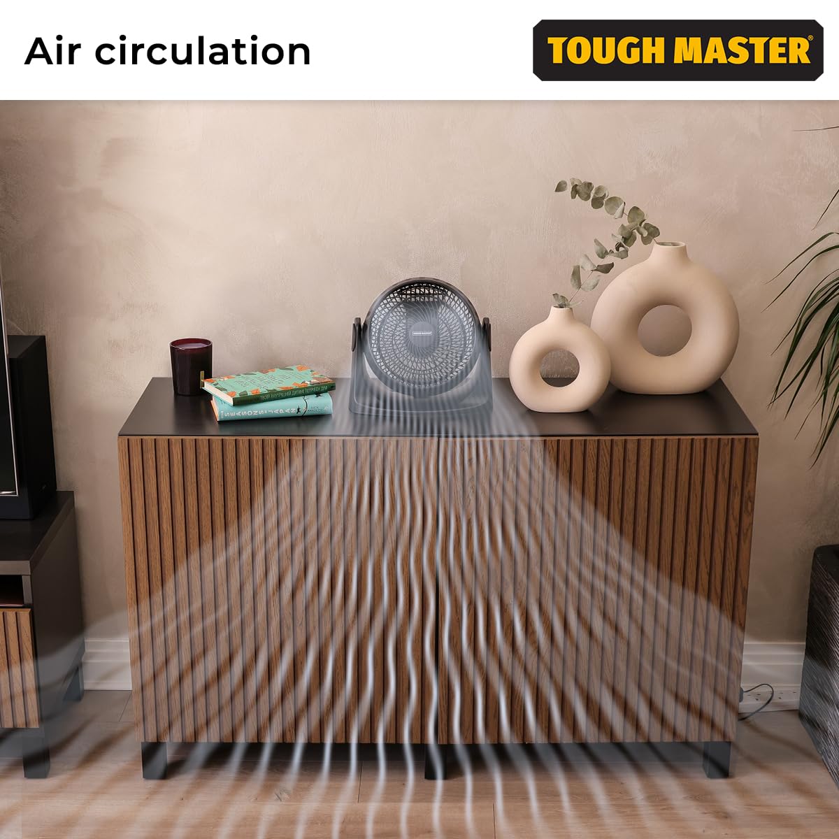 TOUGH MASTER Tischventilator 20 Cm – 3 Stufen, Neigbar, Wandmontierbar & Leistungsstark