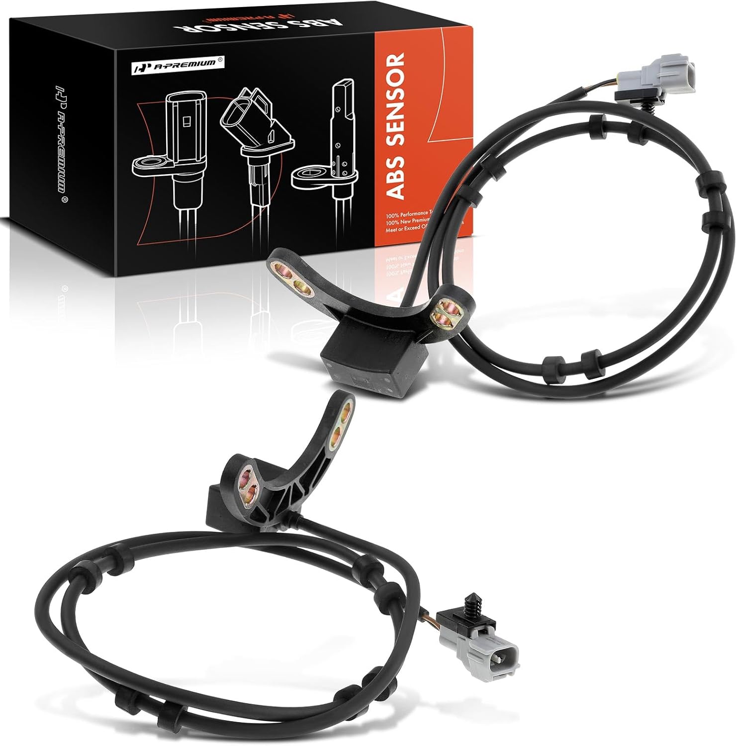 A-Premium ABS Wheel Speed Sensor Compatible with Dodge Models - Ram 1500/Ram 250 1996-1999, Ram 3500 1997-1999, RWD - Front Driver and Passenger Side, (2-PC Set), Replace# 56028151AB, 56028152AB