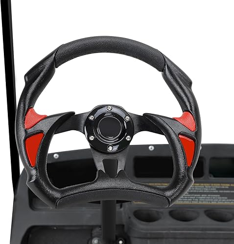 Miniatura 8 de Roykaw Volante de carrito de golf de 12.5 pulgadas O.D Racing Style Volante compatible con EZGO RXVTXTMedalist, Club Car DSPrecedentTempo, Yamaha