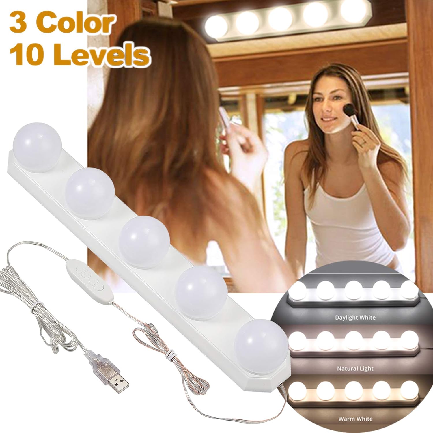 vanità del trucco con le luci