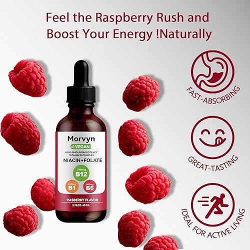 Miniatura 3 de Morvyn Gotas líquidas de vitamina esencial  Gotas líquidas de complejo de vitamina B 5 en 1  Gotas B12 B6 B1 - 2.0 fl oz (2 unidades)