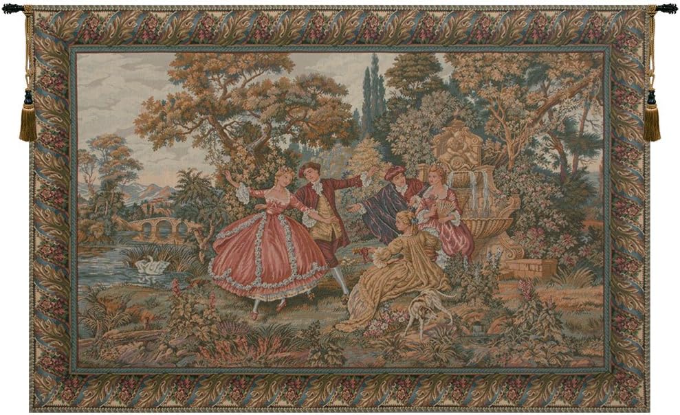 C Charlotte Home Furnishings Inc Pastorella italian Tapestry Wall Hanging | Viscose Cotton and Polyester Blend Wall Art | 18 in. x 15 in | Home Decor Accents | Inspired by Francois Boucher