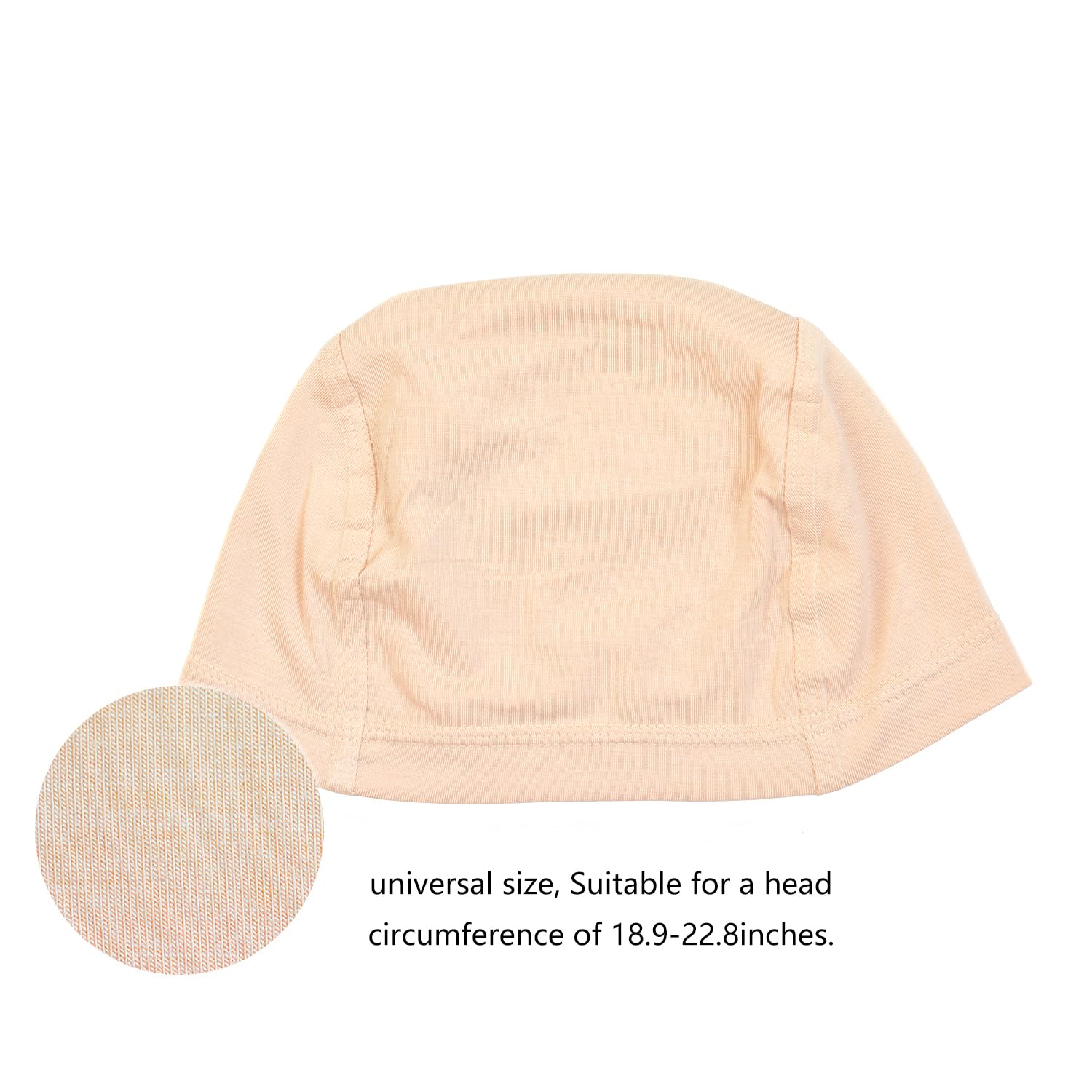 2 pezzi Parrucche Fibra di Bambù Wig Caps Elastico Traspirante Parrucche Liner Cap (Beige)