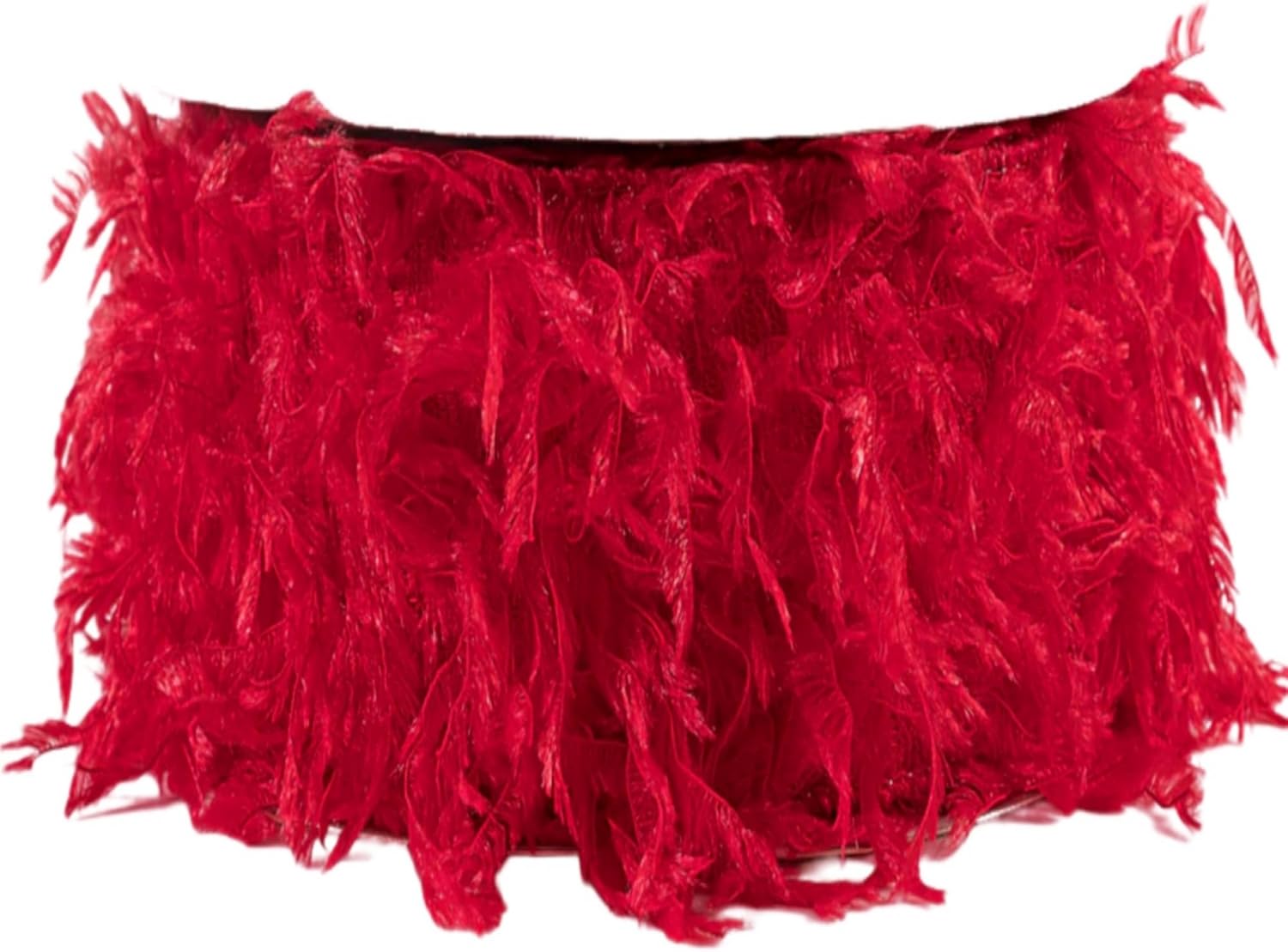 Meseey Red Faux Fur Wired Ribbon Trim,10 Yards Ideal for Christmas Wreaths,Gift Wrapping & DIY Craft Decorations (Red, 4 Inch)