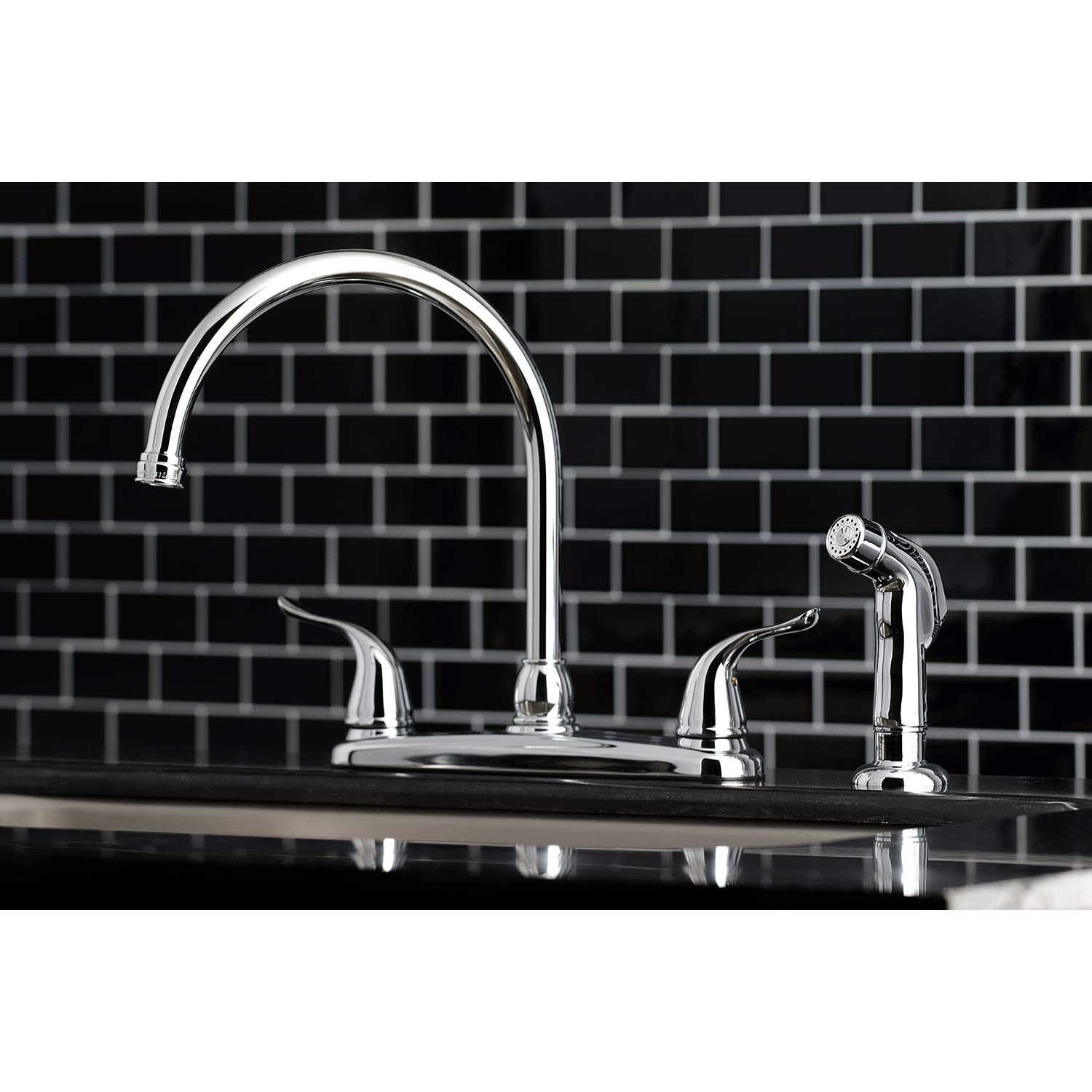 Kingston Brass KB791YLSP Grifo de Cocina con rociador de 8 Pulgadas, Cromo Pulido
