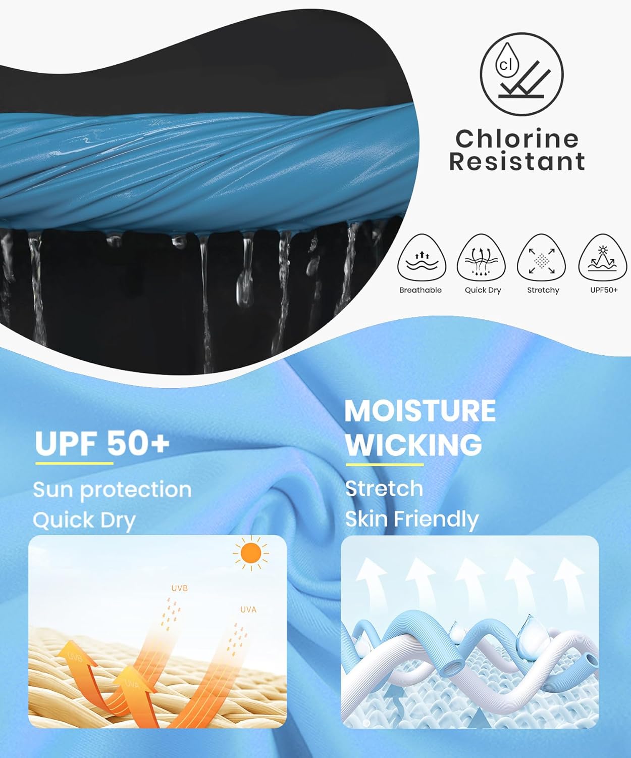 HODOSPORTS Women's UPF 50+ Rash Guard Swimsuit UV Sun Protection Swim Shirt Long Sleeve - Image 6