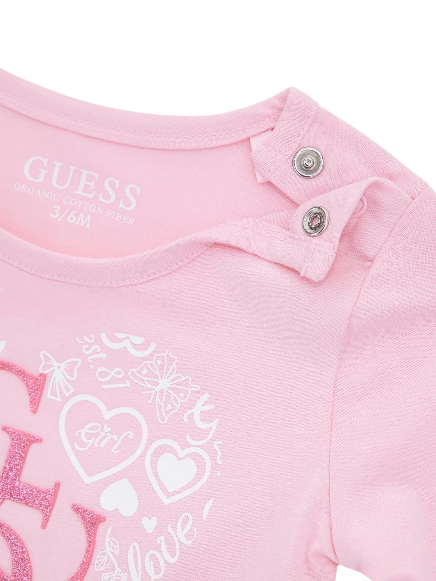 GUESS Langarm-T-Shirt für Baby - Mädchen Rose 18 Monate (86cm)