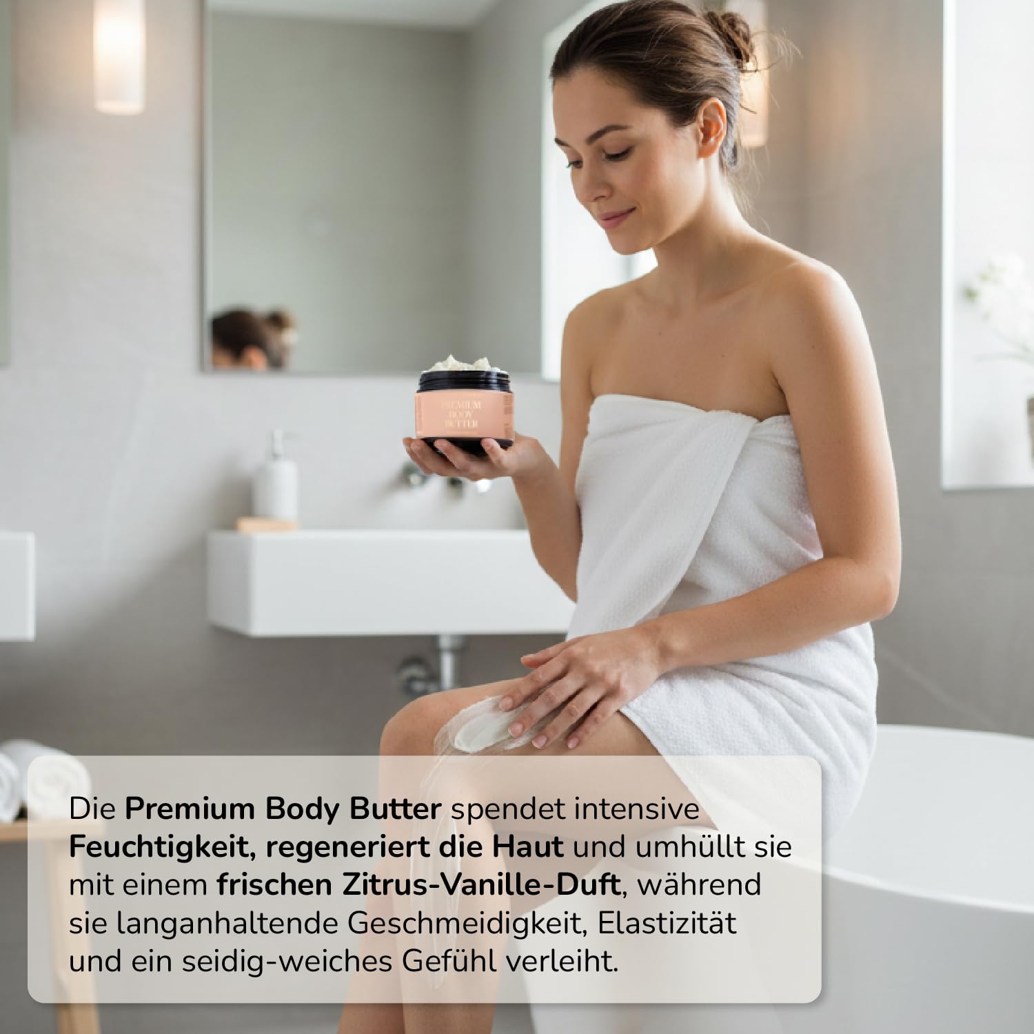 Active Luxe Premium Body Butter, 200 ml | Intensive Feuchtigkeit, Kokosöl, Sheabutter & Mandelöl, Duft von Orange und Vanille, Für trockene Haut