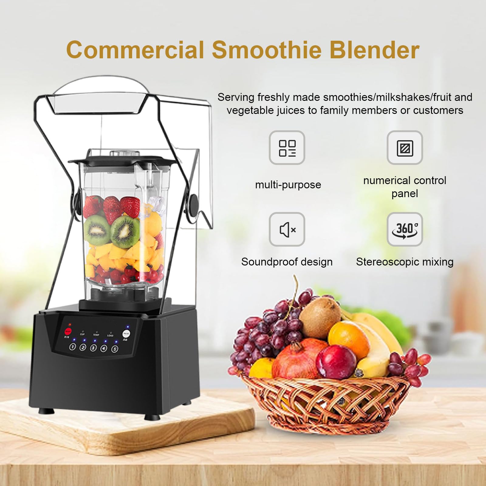 12 Speed Blender with Glass Jar in Black
