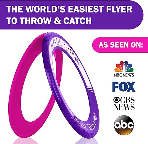 Vista 29 de Activ Life Kid’s Flying Rings (2 Pack) They Fly Straight & Don’t Hurt, 80% Lighter Than Standard Rings - Replace Screen Time with Healthy Family Fun