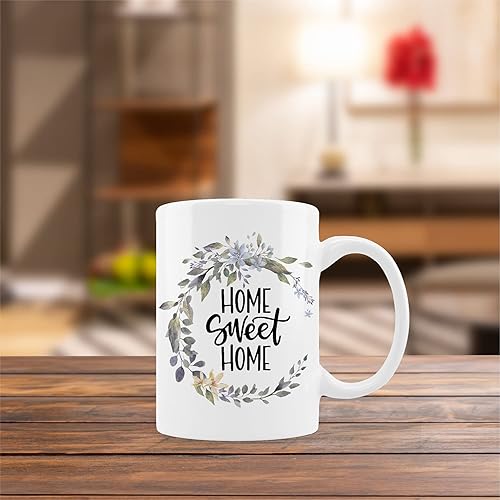 Miniatura 4 de kunlisa Taza de cerámica para decoración del hogar, 11 onzas, taza de té con leche para el hogar, regalos de inauguración de la casa para el nuevo