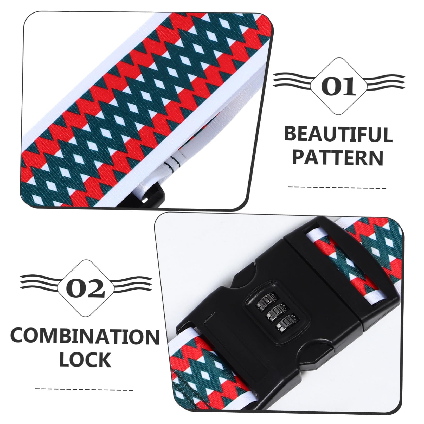 FRCOLOR 5 Piezas Correa de Equipaje con Doble Cerradura de Combinación Ajustable y Resistente de Poliéster Diseño de Dibujos Animados para Maletas para Viajes y Protección de Equipaje