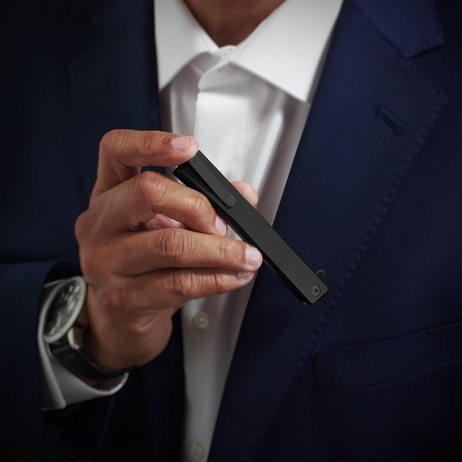 OCASO - Solstice Gentleman's Knife, 3.5" S35VN Steel, Titanium or Carbon Fiber, Ambidextrous Deep Carry Pocket Clip, Wharncliffe Blade 8WTB
