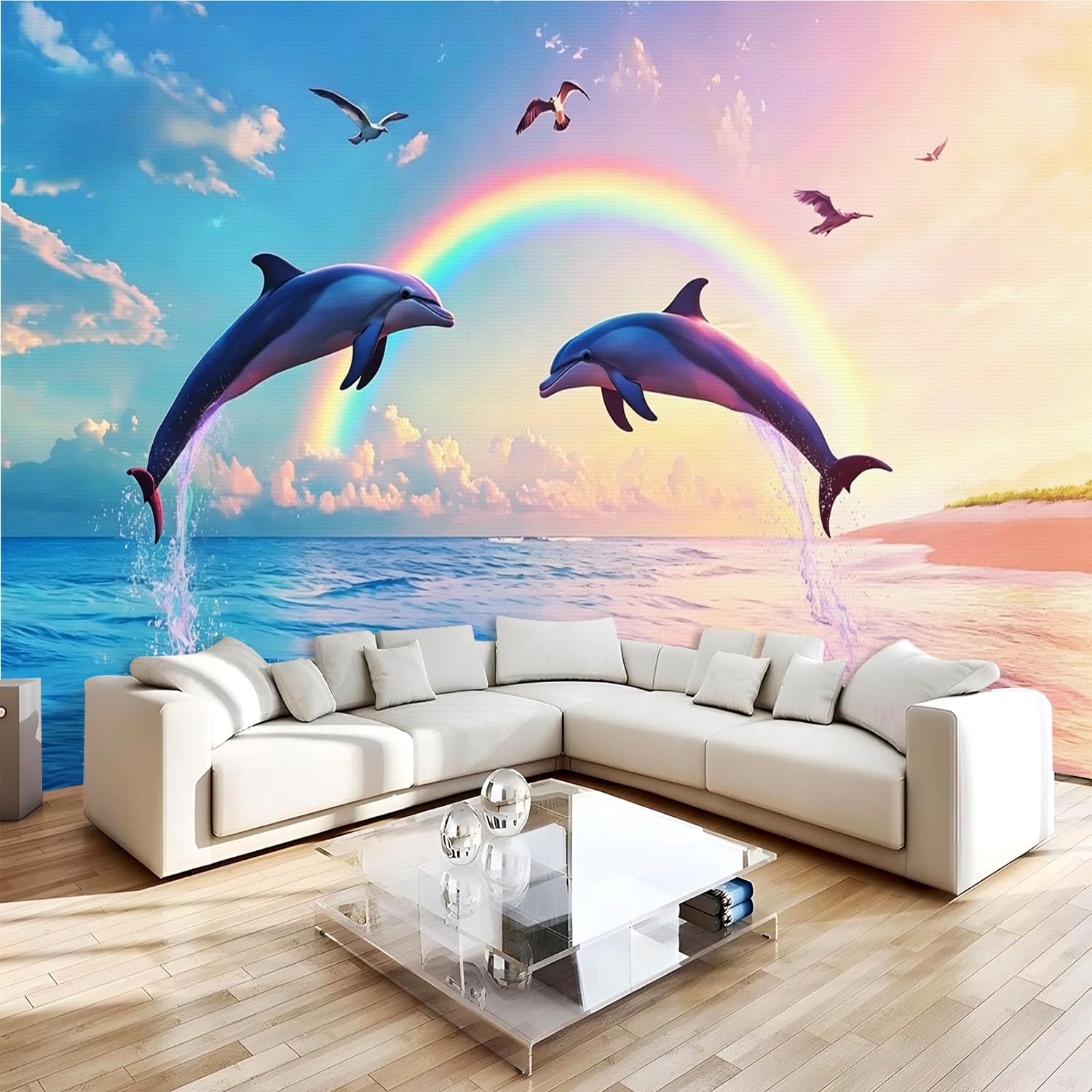 Papier Peint Dauphin 3D océan rêveur pour une ambiance sereine maison