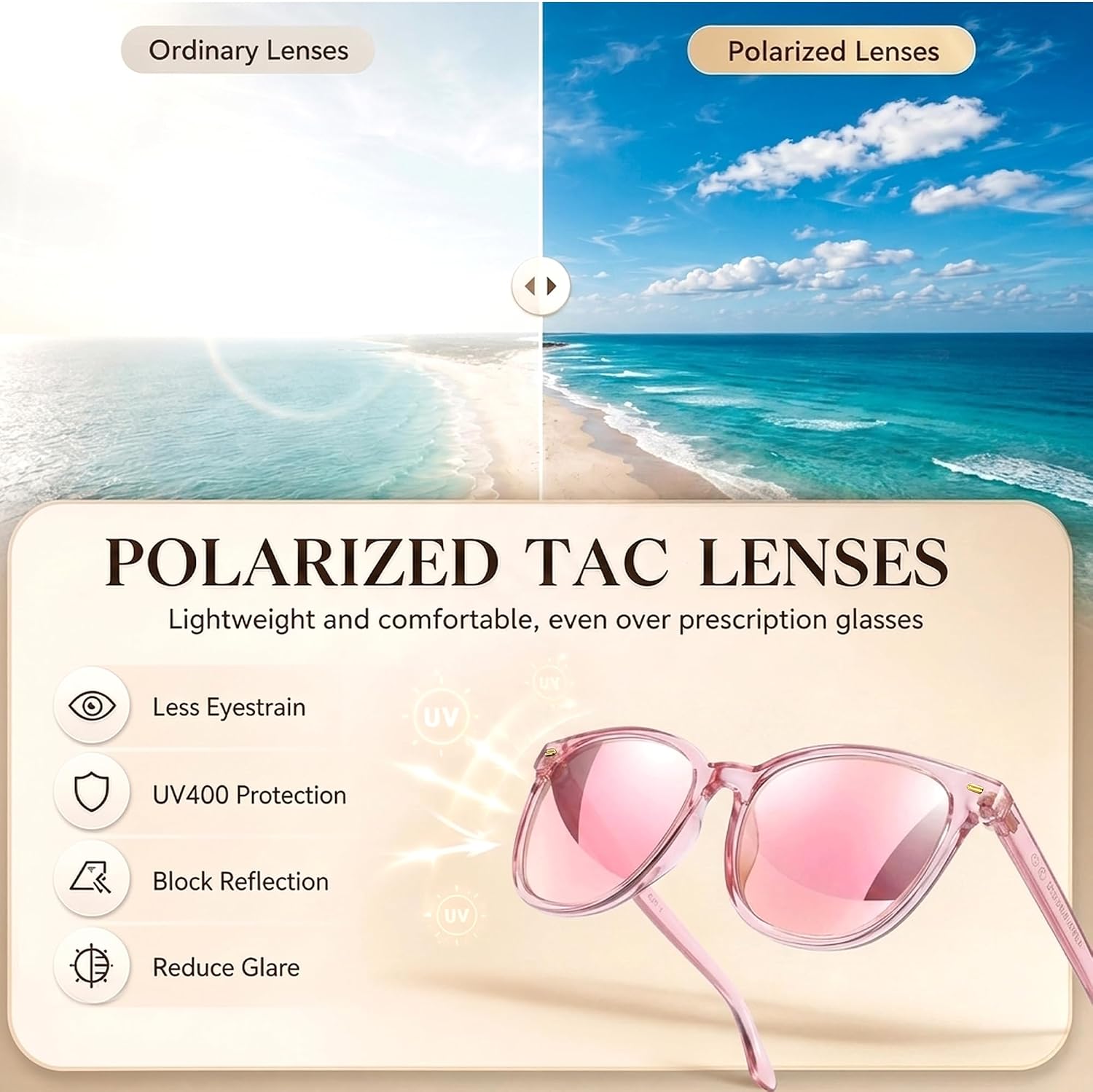 Myiaur Polarized Sunglasses for Women with UV400 Protection Mirrored Lens image 4