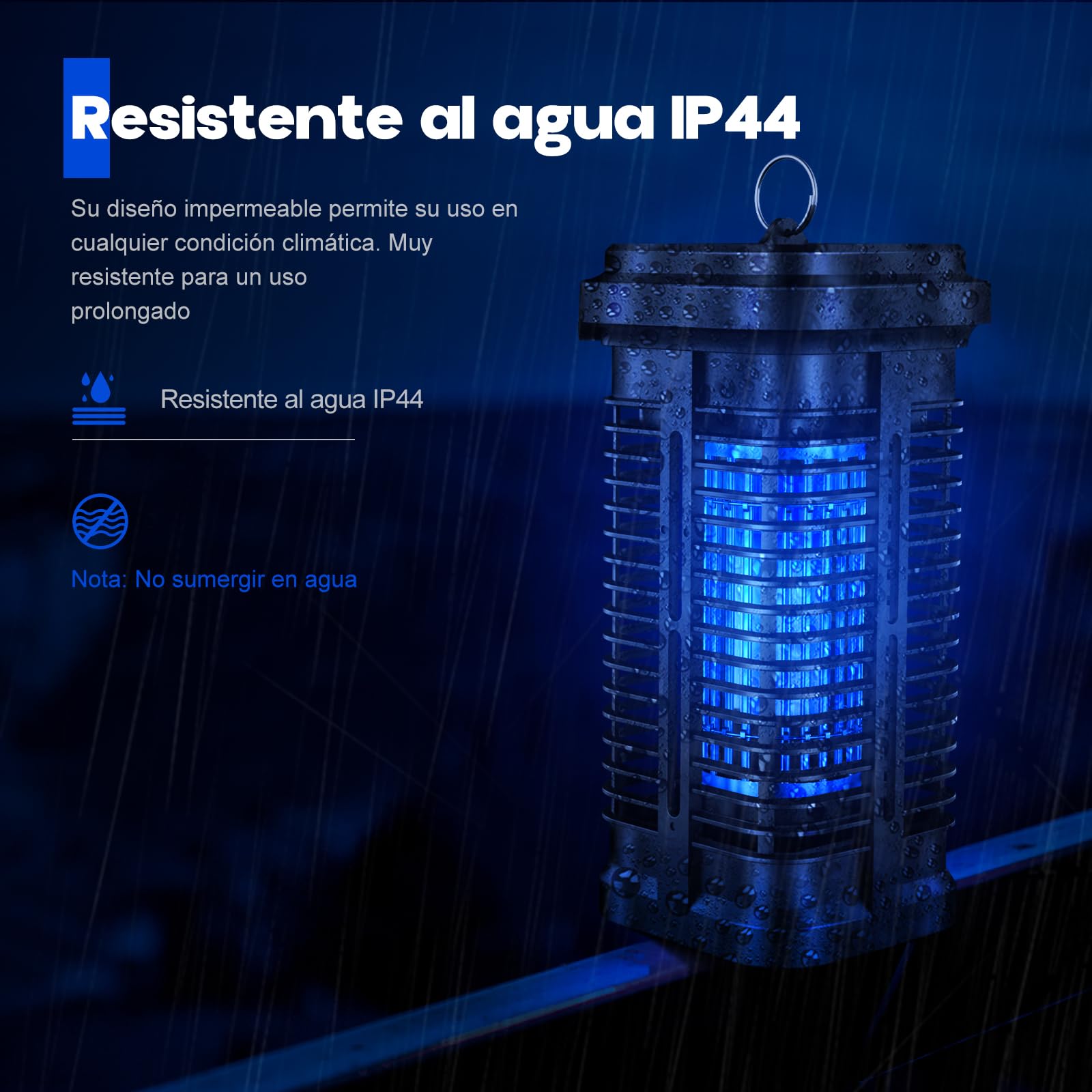 Lampara Antimosquitos, 20W Eléctrica Mata Mosquitos UV de 4000V, Matainsectos Eléctrico IPX4 para Interior y Exterior, 100㎡ Cobertura, Silenciosa y Segura para Hogar, Dormitorio, Jardín y Terraza