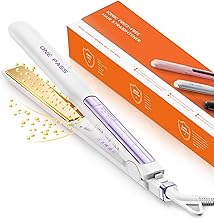 Faszin Piastra Capelli Professionale 2-In-1, Piastre Ioniche di Titanio, Riscaldamento In Soli 20 Secondi, Display LCD Chiaro, Ideale Per Capelli Lisci, Ricci e Mossi (Bianco-1)