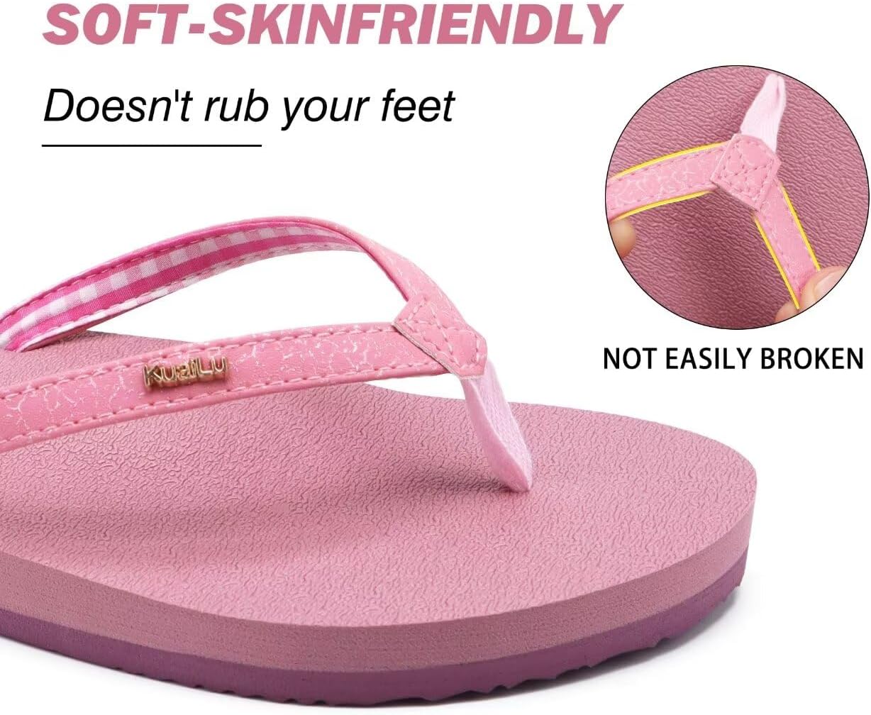 KuaiLu Womens Arch Support Flip Flops Comfortable Yoga Mat Slip on Summer Beach Walking Thong Cushion Sandals - Image 6