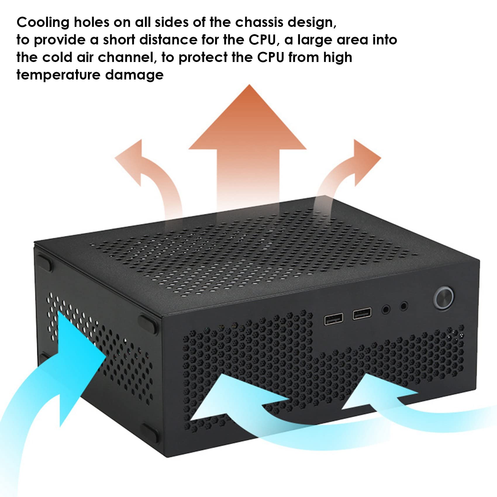 A09 HTPC Mini ITX Châssis de PC de Bureau USB2.0 - Boîtier D'Ordinateur Noir pour Maison