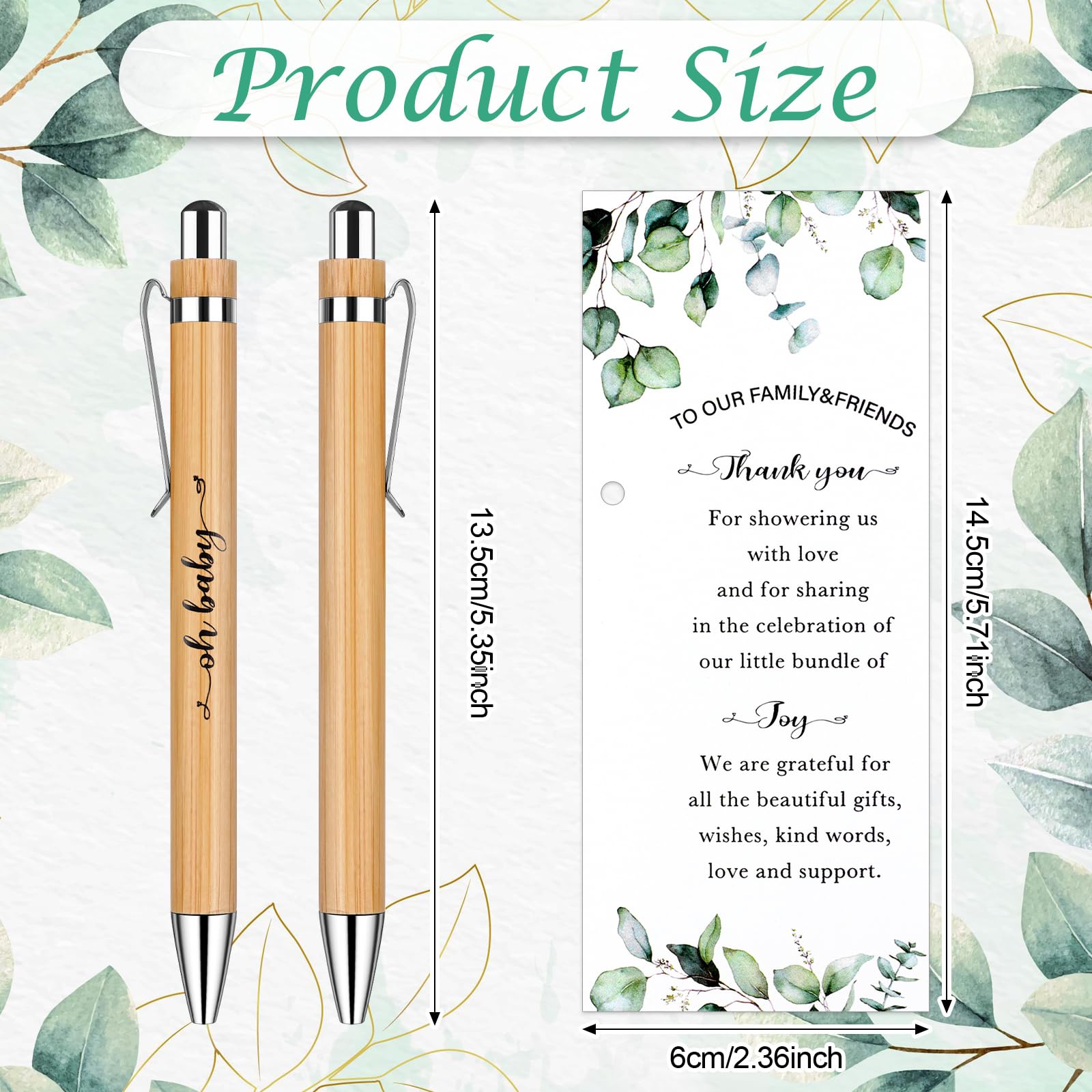 Kklolai 36 Sets Baby Shower Favors Gifts for Guest Baby Shower Retractable Ballpoint Pens with Thank You Bookmarks Gender Reveal Party Favor for Babies Shower Party Souvenirs Prizes (Exquisite) - Image 2